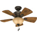  Indoor Ceiling Fan with LED Light and Pull Chain Control, Bronze Ceiling Fan, Ceiling Hugger Ceiling Fans-1-ErisView