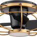 Indoor Outdoor 3 Blade Caged Flush Mount Ceiling Fan with Light and Remote, Matte Black Outdoor Ceiling Fan, Works with Alexa and Ios Or android APP-2-ErisView