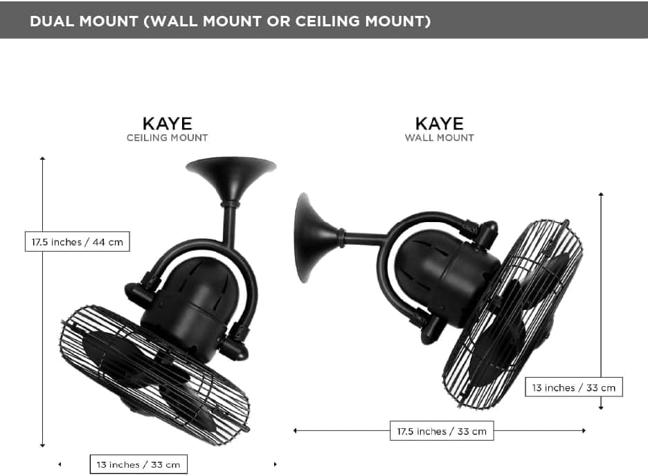 Indoor Outdoor 90¡ã Oscillating Ceiling Fan with Wall Control, Brushed Nickel Ceiling Fan, Flush Mount Wall Mount Fan-2-ErisView