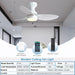 Indoor Outdoor Low Profile Flush Mount Ceiling Fan with Remote and APP Control, Small White Modern Ceiling Fan -5-ErisView