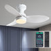 Indoor Outdoor Low Profile Flush Mount Ceiling Fan with Remote and APP Control, Small White Modern Ceiling Fan -1-ErisView