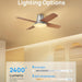 Indoor Silver Smart Ceiling Fan with Lights and Remote, Quiet Ceiling Fans with Lights, Dimmable LED Ceiling Fan with APP Alexa Control-5-ErisView
