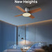 Indoor Silver Smart Ceiling Fan with Lights and Remote, Quiet Ceiling Fans with Lights, Dimmable LED Ceiling Fan with APP Alexa Control-7-ErisView