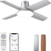 Indoor Silver Smart Ceiling Fan with Lights and Remote, Quiet Ceiling Fans with Lights, Dimmable LED Ceiling Fan with APP Alexa Control-1-ErisView