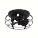 Industrial Ceiling Fan with Light and Remote, Flush Mount Ceiling Fan with Cage for Hallway Living Room Dining Room-ErisView