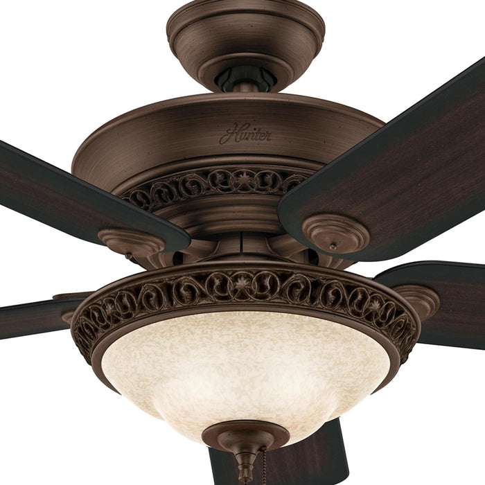 Italian Countryside Indoor Ceiling Fan with LED Light and Pull Chain Control, Hugger Ceiling Fan with Light-3-ErisView