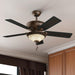 Italian Countryside Indoor Ceiling Fan with LED Light and Pull Chain Control, Hugger Ceiling Fan with Light-6-ErisView