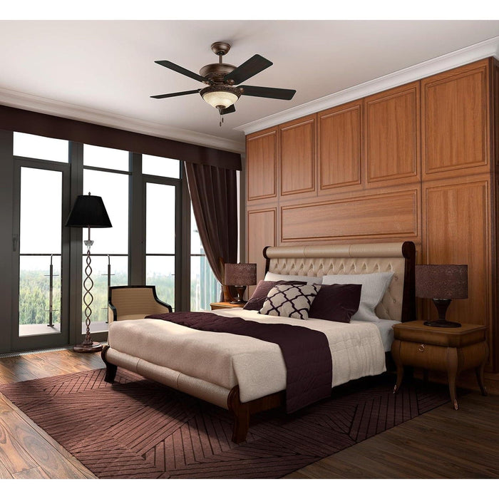 Italian Countryside Indoor Ceiling Fan with LED Light and Pull Chain Control, Hugger Ceiling Fan with Light-7-ErisView