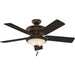 Italian Countryside Indoor Ceiling Fan with LED Light and Pull Chain Control, Hugger Ceiling Fan with Light-1-ErisView