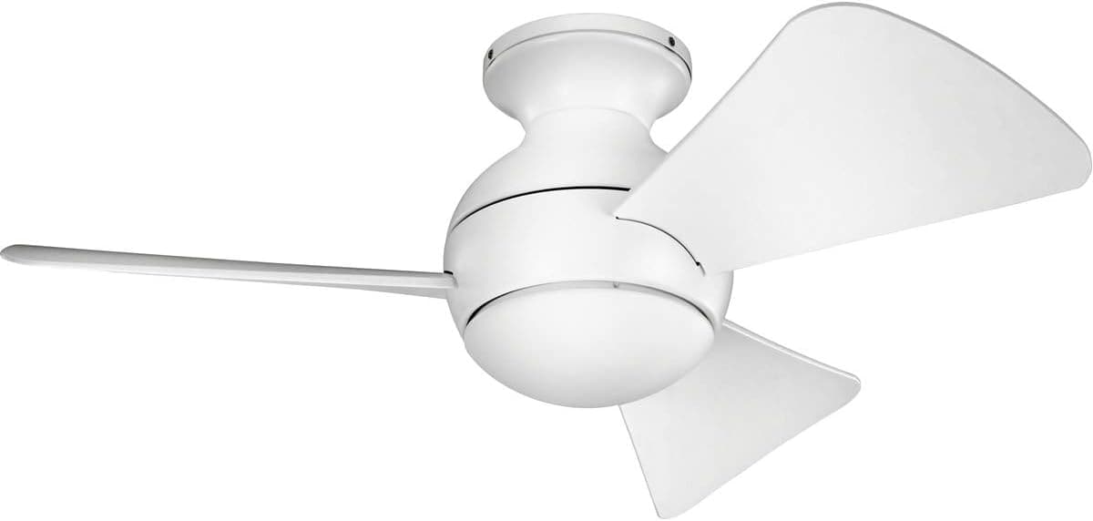 LED Ceiling Fan with Wall Control, Matte White Ceiling Fan, Contemporary Fans-3-ErisView