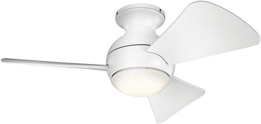 LED Ceiling Fan with Wall Control, Matte White Ceiling Fan, Contemporary Fans-1-ErisView