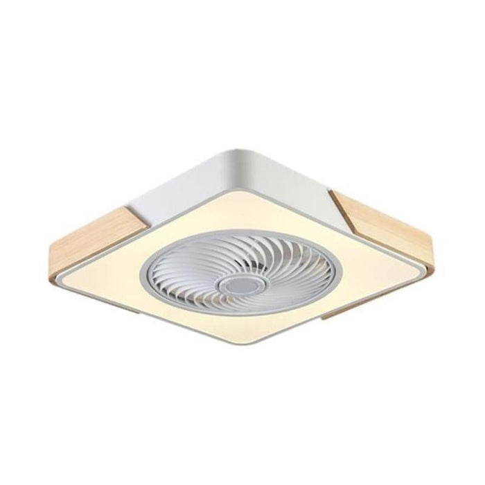 Fan Light Window Square 21'' LED Round Square Flush Mount Bladeless Ceiling Fan Lights — ErisView