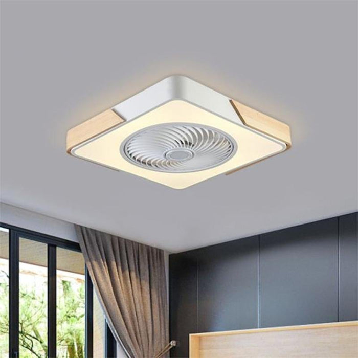 Fan Light Window Square 21'' LED Round Square Flush Mount Bladeless Ceiling Fan Lights — ErisView