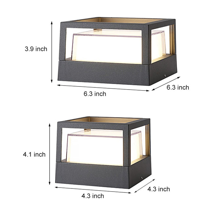 Waterproof Outdoor Landscape Decorative Lighting Double Layer Lampshade LED Post Light