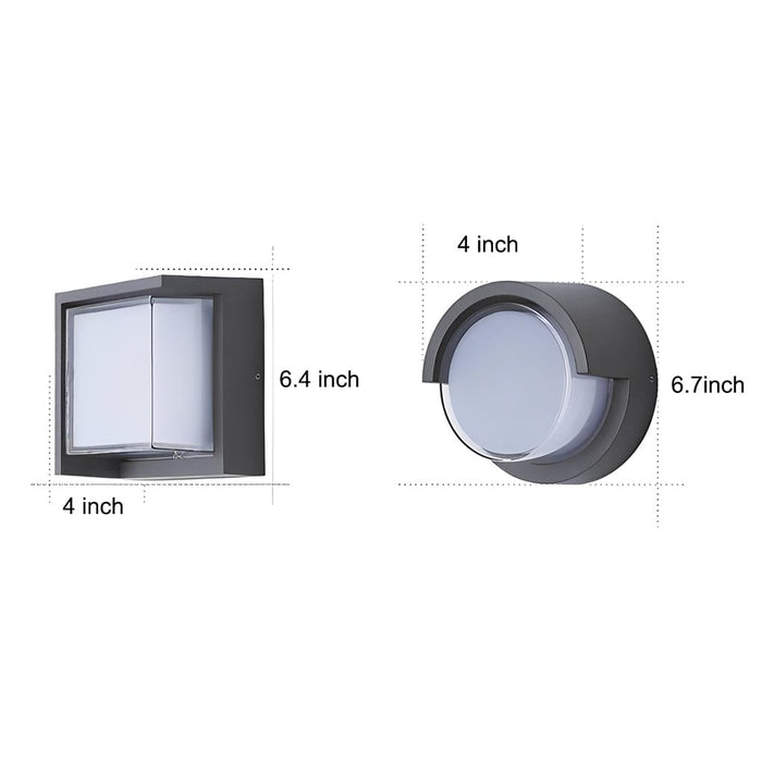 Modern Outdoor Round Square Waterproof Wall Light for Villa Garden Balcony Door Front