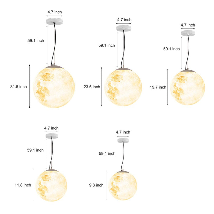 Outdoor Resin Moon Texture Chandelier Waterproof Landscape Decorative Lighting
