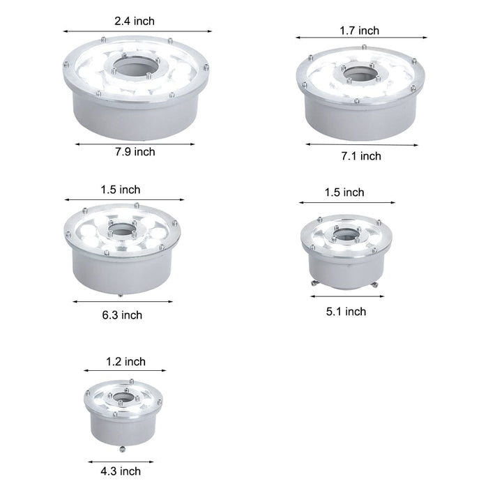 Ring LED Waterproof Colorful Light Pool Fountain Underwater Lights for Outdoor Square