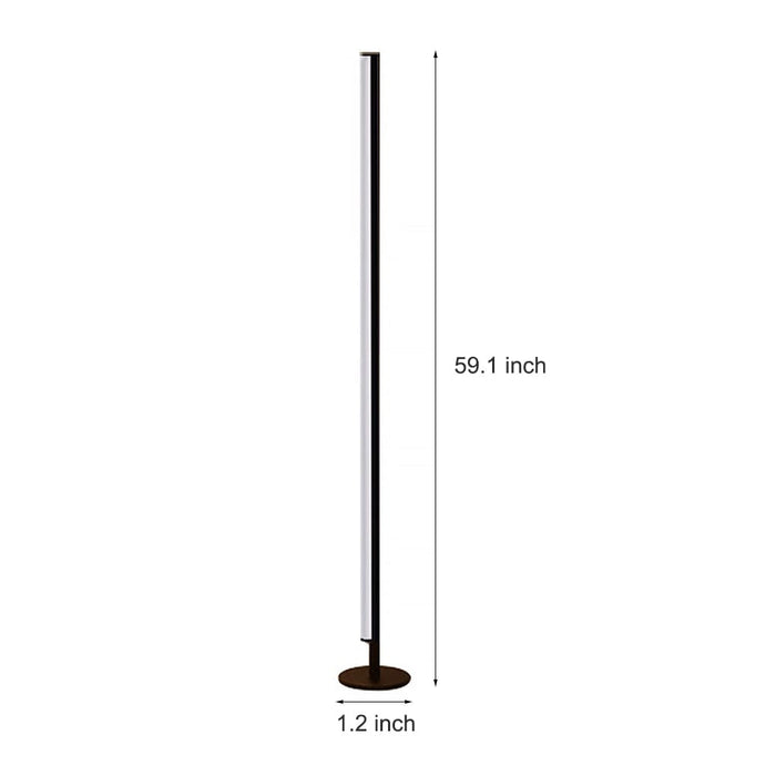 Minimalist 59 inches Aluminum Strip Floor Lamp 3 Step Dimming  LED Standing Light