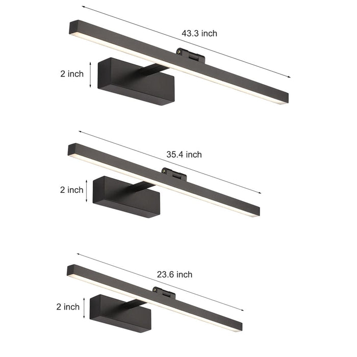 35''/24''/43'' Rotatable Linear LED Bathroom Vanity Lights Painting Sconce