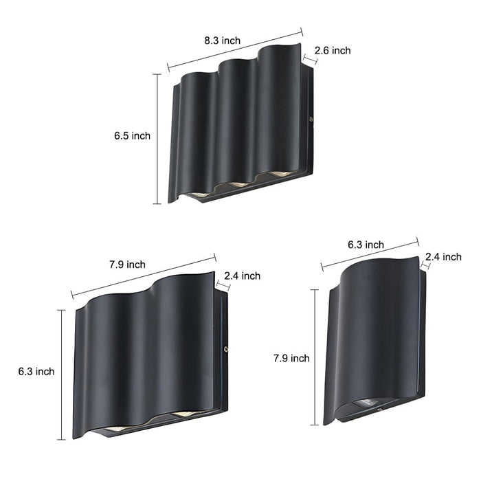 Unique Arc Design LED Sconce Up and Down Lights Wall Sconces Waterproof Outdoor Wall Lights