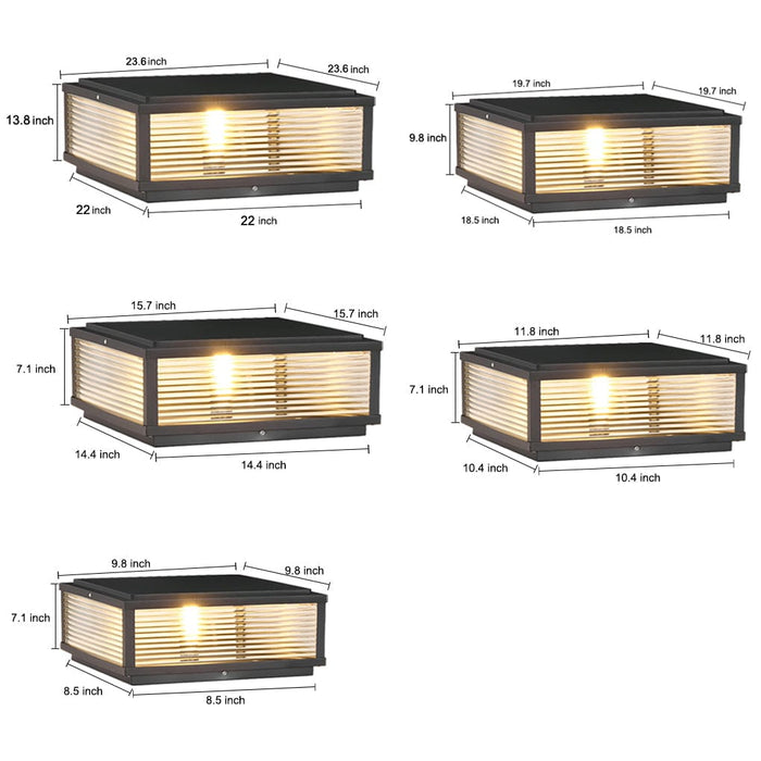 Modern Outdoor Post Lights Solar Fence Pillar Light Deck Post Lights Waterproof