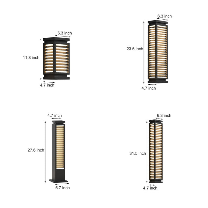 Waterproof LED Modern Path Lights Outdoor Post Lights Garden Lights Patio Lights