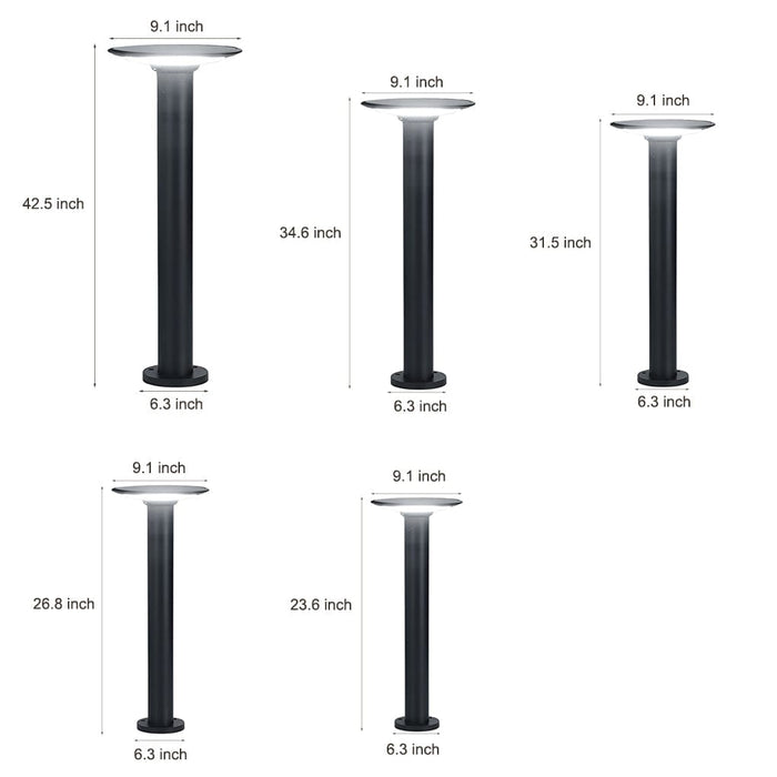 Round UFO Shaped LED Waterproof Solar Path Lights Outdoor Post Lights