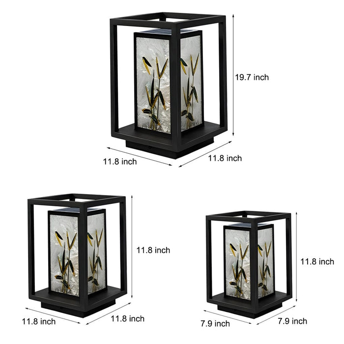 Landscape Pattern LED Waterproof Modern Solar Path Lights Deck Post Lights