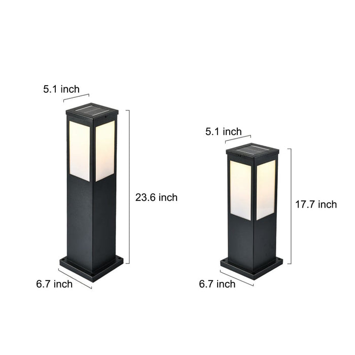 Square Waterproof LED Modern Solar Outdoor Path Lights Post Lights