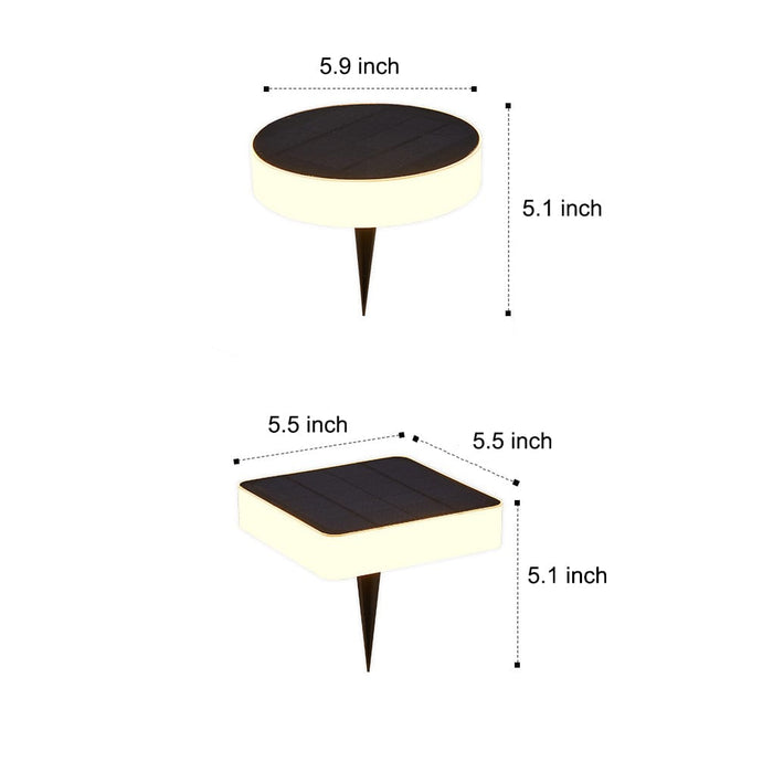 Round Square LED Waterproof Outdoor Solar Decking Lights Lawn Lights