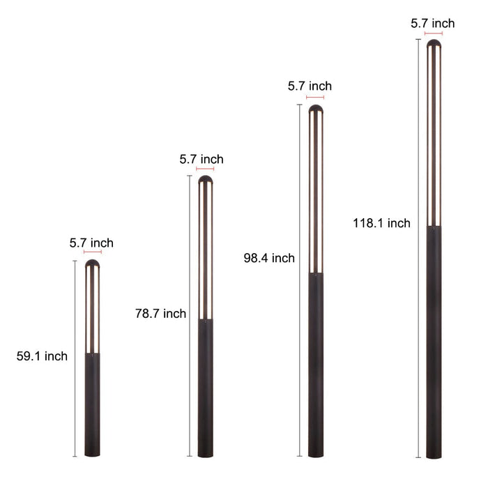 Minimalist Waterproof LED Black Modern Outdoor Pole Lights Public Lighting