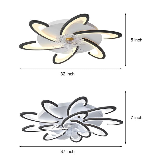 Windmill Shape LED Minimalist Modern Invisible Bladeless Ceiling Fans