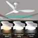 Large Airflow 52 in. Modern Ceiling Fan with Quite Reversible DC Ceiling Fan Temperature LED Light White, Ceiling Fans with Lights-6-ErisView
