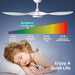 Large Airflow 52 in. Modern Ceiling Fan with Quite Reversible DC Ceiling Fan Temperature LED Light White, Ceiling Fans with Lights-8-ErisView