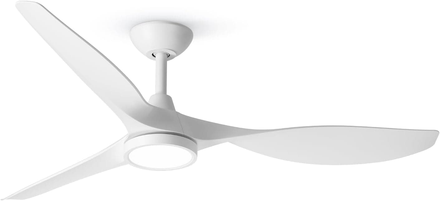 Large Airflow 52 in. Modern Ceiling Fan with Quite Reversible DC Ceiling Fan Temperature LED Light White, Ceiling Fans with Lights-1-ErisView