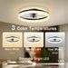 Low Ceiling Fan and Light, Modern Fan with Light, Flush Mount Bladeless Remote Control Ceiling Fans, LED Black Ceiling Fan with Light, Bedroom Ceiling Fan-3-ErisView