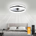 Low Ceiling Fan and Light, Modern Fan with Light, Flush Mount Bladeless Remote Control Ceiling Fans, LED Black Ceiling Fan with Light, Bedroom Ceiling Fan-1-ErisView