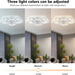Low Profile Ceiling Fan and Light, Modern Dimmable Flower Ceiling Fan with Remote APP Control-11-ErisView