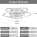 Low Profile Ceiling Fan and Light, Modern Dimmable Flower Ceiling Fan with Remote APP Control-12-ErisView