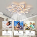 Low Profile Ceiling Fan and Light, Modern Dimmable Flower Ceiling Fan with Remote APP Control-18-ErisView