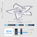 Low Profile Ceiling Fan and Light, Modern Dimmable Flower Ceiling Fan with Remote APP Control-2-ErisView