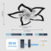 Low Profile Ceiling Fan and Light, Modern Dimmable Flower Ceiling Fan with Remote APP Control-32-ErisView
