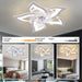 Low Profile Ceiling Fan and Light, Modern Dimmable Flower Ceiling Fan with Remote APP Control-3-ErisView