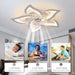 Low Profile Ceiling Fan and Light, Modern Dimmable Flower Ceiling Fan with Remote APP Control-4-ErisView