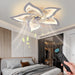 Low Profile Ceiling Fan and Light, Modern Dimmable Flower Ceiling Fan with Remote APP Control-1-ErisView