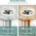 Low Profile Ceiling Fan with Light, Flush Mount Remote Control Fan, White Reversible Noiseless Dimmable Fandelier for Bedroom, Chandelier Ceiling Fan-2-ErisView