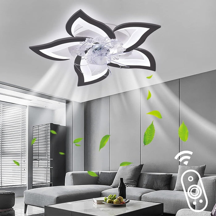 Low Profile Ceiling Fan with Light, Modern Dimmable Flower Ceiling Fan with Remote APP Control, Bedroom Ceiling Fans, Children's Room Ceiling Fan-2-ErisView