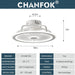 Low Profile Ceiling Fan with Light, Modern Indoor Flush Mount Remote Control Fan, White Dimming Invisible Ceiling Fan-6-ErisView