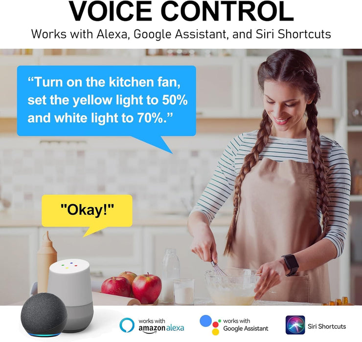 Low Profile Ceiling Fan with Light, Smart Fans with Remote, Works with Alexa Siri Google Home and APP, Dark Walnut Dimmable Flush Mount Ceiling Fan-9-ErisView