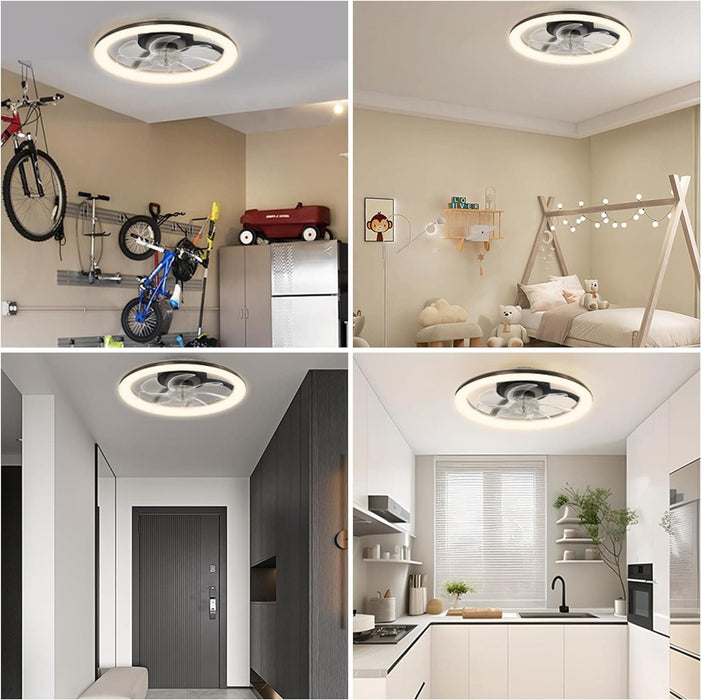 Low Profile Ceiling Fan with Light and Remote, Dimmable Flush Mount Quiet Ceiling Fans for Bedroom Living Room-15-ErisView